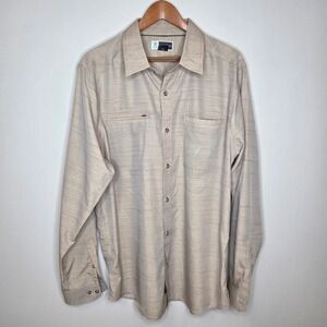 ExOfficio Insect Shield Mens XL Tan Long Sleeve Button Down Hiking Shirt